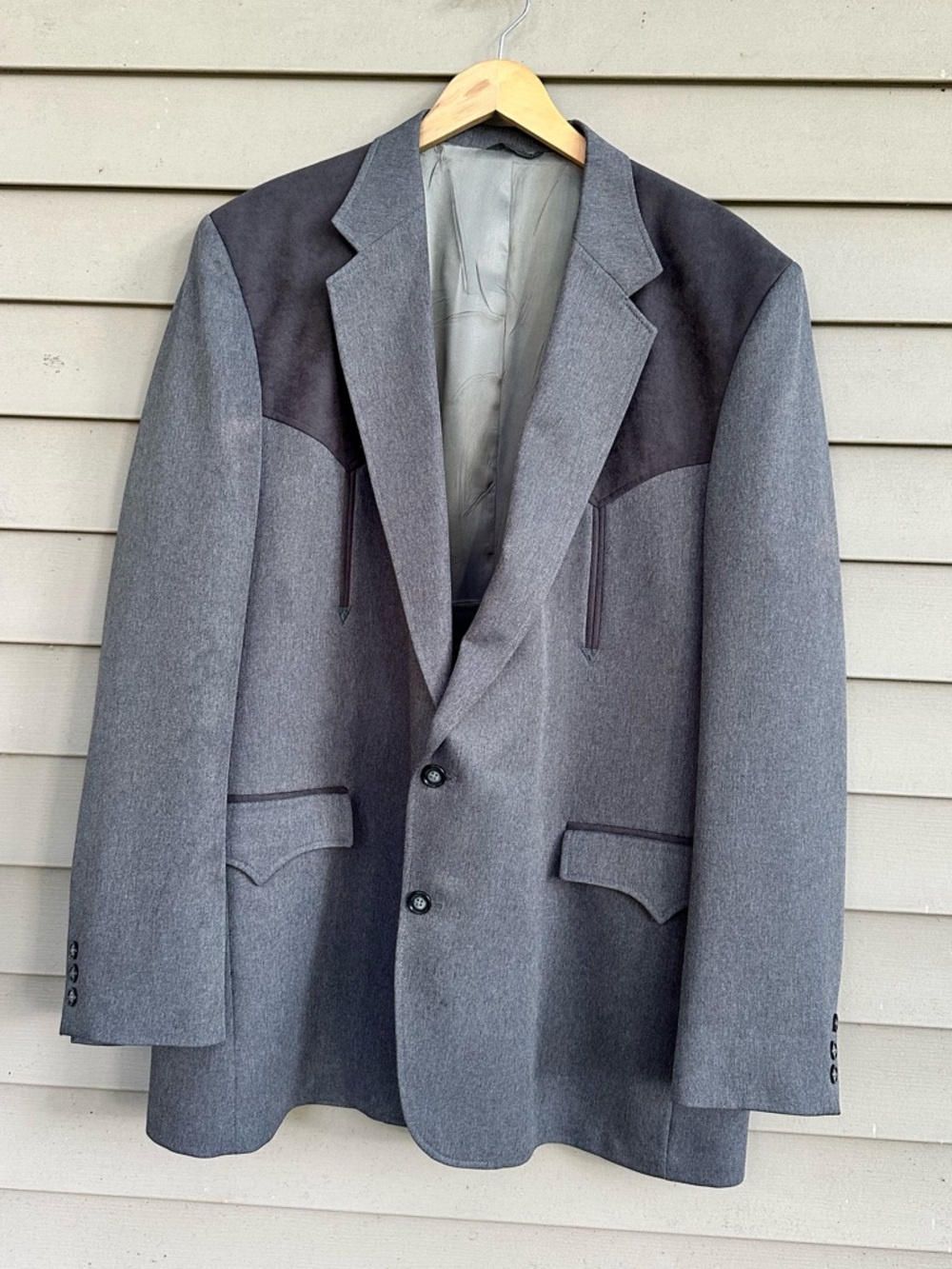 Vintage western blazer circle S men’s 48L grey